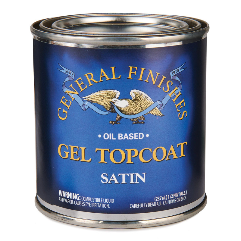 Gel Topcoat - Solvent Based - Satin - Size:8-oz